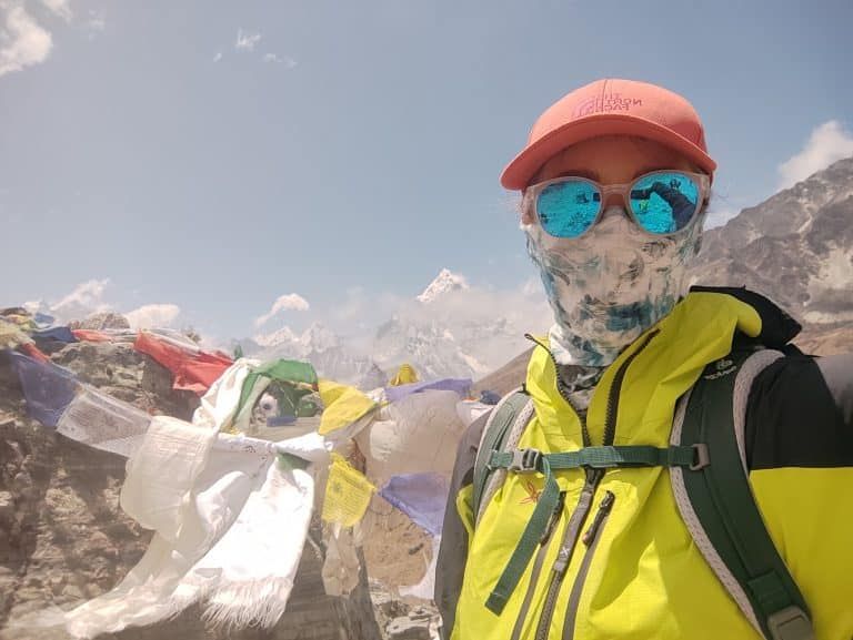 Agnieszka w bazie pod Mount Everestem
